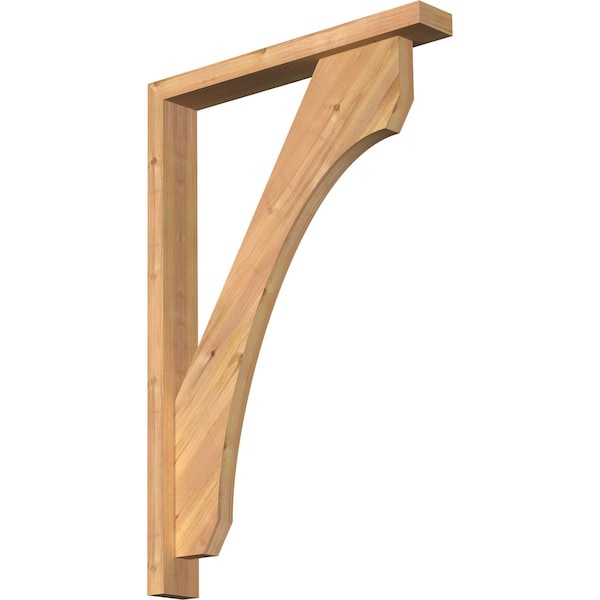 Ekena Millwork Legacy Block Smooth Bracket w/ Offset Brace, Western Red Cedar, 3 1/2"W x 24"D x 36"H BKT0402X24X36LEC05SWR - main